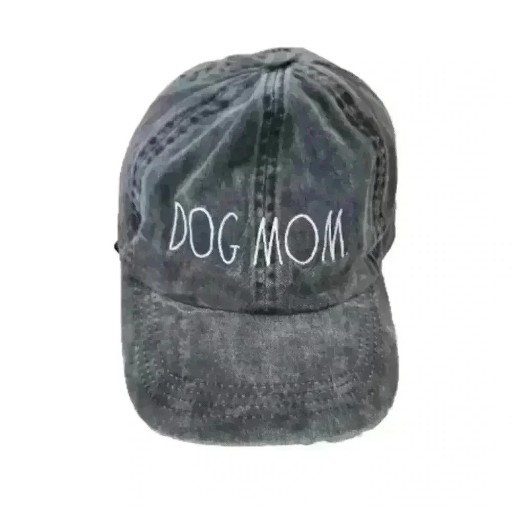 Rae Dunn Gray Dog Mom Adjustable Baseball Cap - Picture 2 of 7